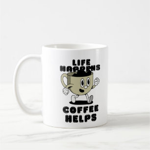 Taza De Café La vida pasa, el café ayuda, la cafeína Guay
