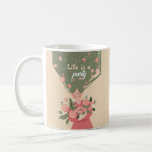 TAZA DE CAFÉ LA VIDA PERSONALIZADA ES UNA FLORAL DE PRIMAVERA F