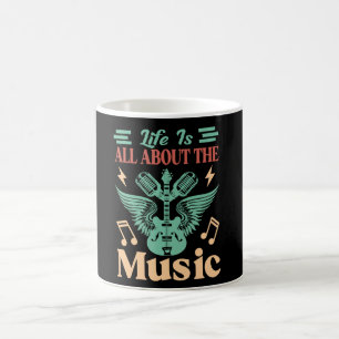 Taza de café La vida se trata de la música
