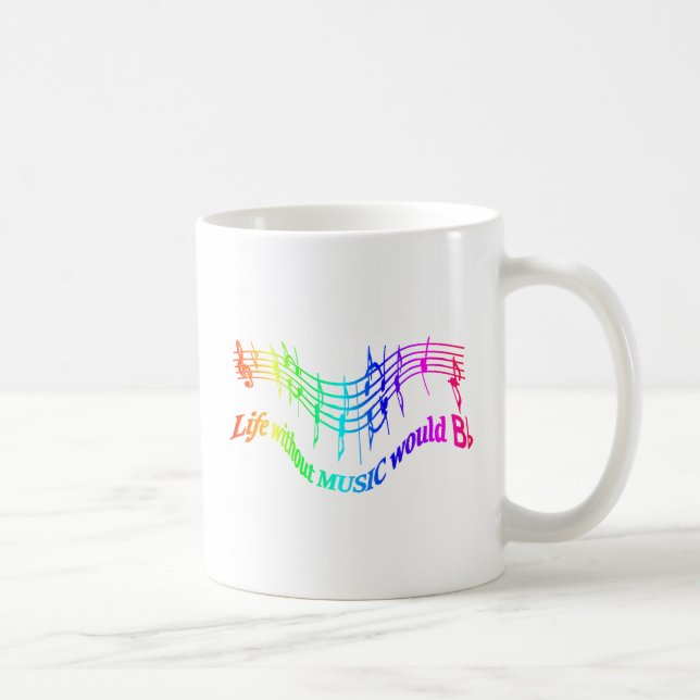 Taza De Café La vida sin música sería una cita de humor plano (Derecha)
