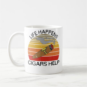 Taza De Café La Vida Sucede Puros Ayudan Para Fumadores De Puro