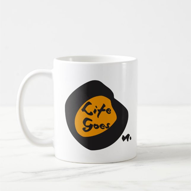 Taza De Café La Vida Va En Buen Texto Inspirador (Izquierda)