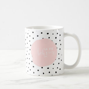 Taza De Café La Vie Boheme - Tipografía y baile de polka Dot