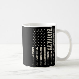 Taza De Café La vieja Biatlón de la Bandera Estadounidense