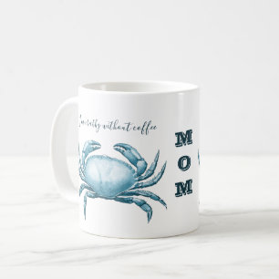 Taza De Café La vieja madre del cangrejo azul náutico vintage n