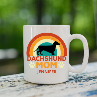 Taza De Café La vieja madre del perro de Dachshund personalizad
