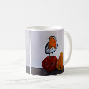 Taza De Café La visita fugaz del petirrojo Pintura de Alfred Fo