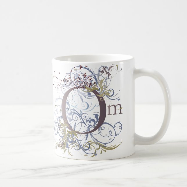 Taza De Café La yoga habla: OM que remolina diseña (Derecha)