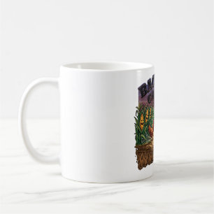 Taza De Café Laberinto de maíz espeluznante Yorkie y gallinas H