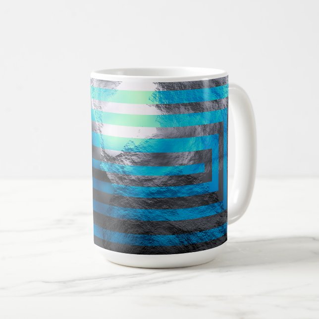 Taza De Café Laberinto eléctrico azul (Anverso derecho)