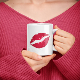 Taza De Café Labial Diva Labios de Ombre Rojo