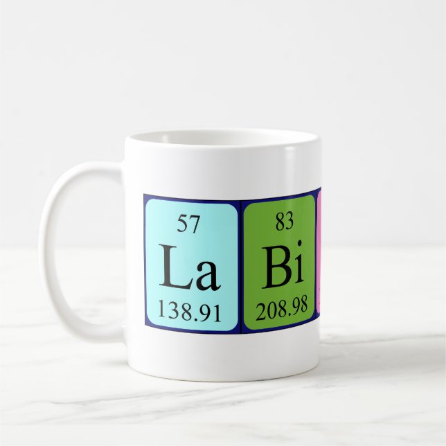 Taza De Café Labinot nombre de tabla periódica mug (Izquierda)
