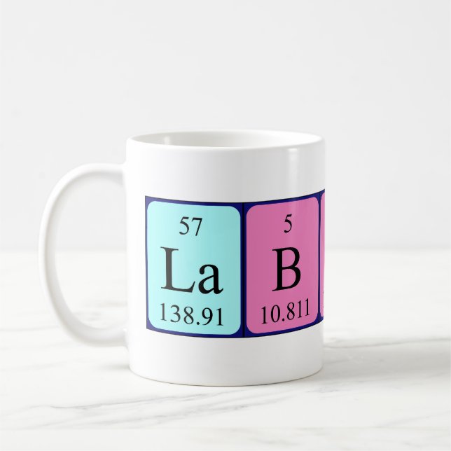 Taza De Café Labinot nombre de tabla periódica mug (Izquierda)