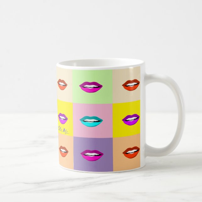 Taza De Café Labios de arte pop (Derecha)