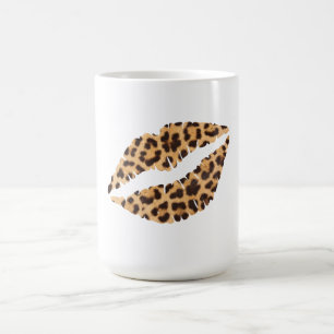 Taza De Café Labios de impresión de animales Mug Leopardo Cheet