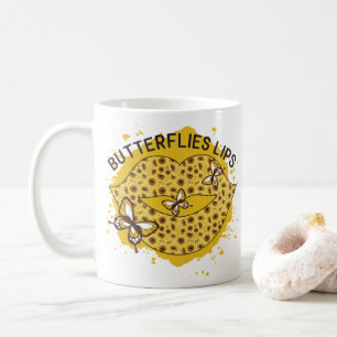 Taza De Café Labios de mariposas