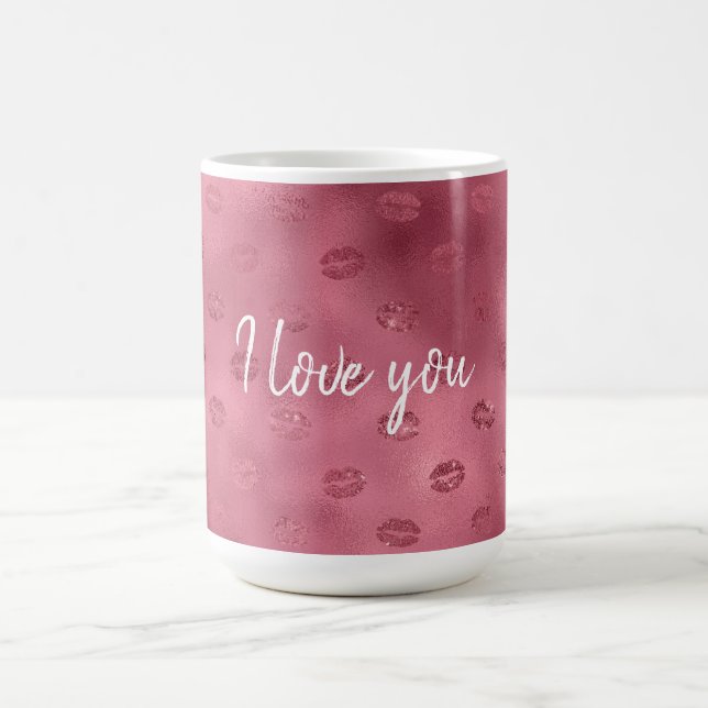 Taza De Café Labios glitzy rosados (Centro)
