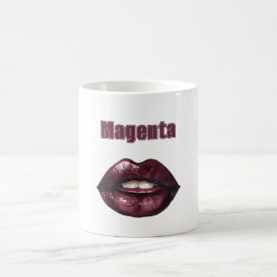 Taza De Café Labios Rojo Burdeos Magenta
