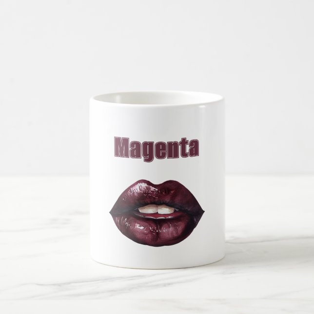 Taza De Café Labios Rojo Burdeos Magenta (Centro)