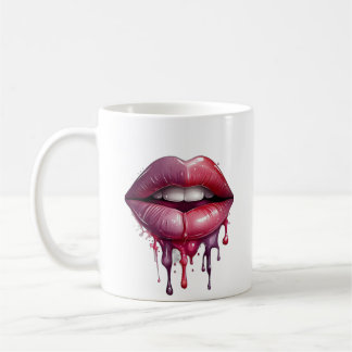 Taza De Café labios rojos y rosados de hojalata