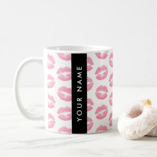 Taza De Café Labios rosados, besos, pintalabios, tu nombre, per