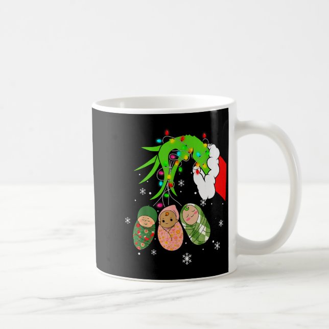 Taza De Café Labor And Delivery Nurse Christmas Lights Snowflak (Derecha)