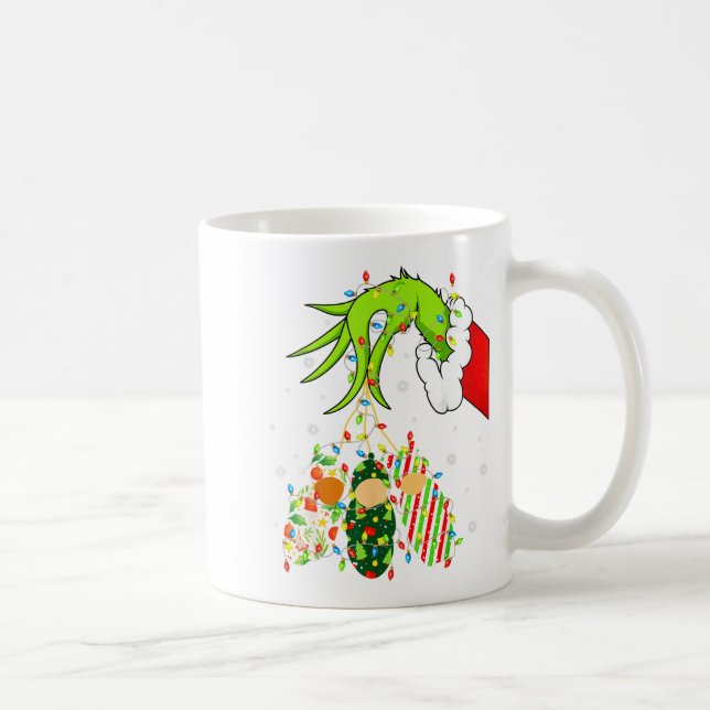 Taza De Café Labor And Delivery Nurse Merry Christmas Xmas Ligh (Derecha)