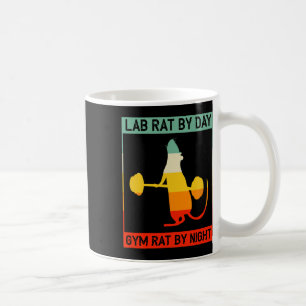 Taza De Café Laboratorio de Fisicoculturismo Retro Rata de Día