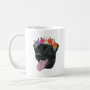 Taza De Café Laboratorio negro de flor Crown
