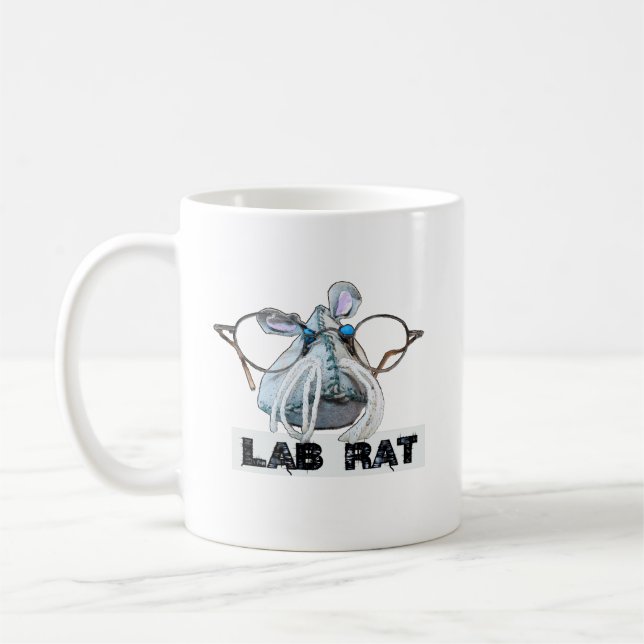 Taza De Café Laborratte Lab Rat mit großer Brille Schnurrbart (Izquierda)
