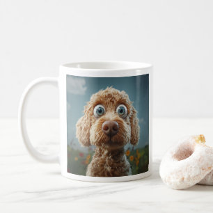 Taza De Café Labradoodle australiano de ojos grandes
