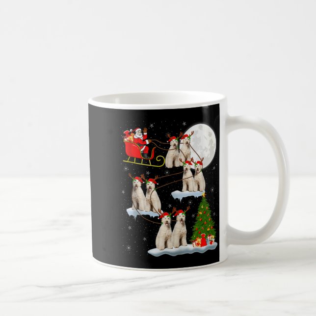 Taza De Café Labradoodle Dog Santa Sleigh Flying Funny Magical  (Derecha)
