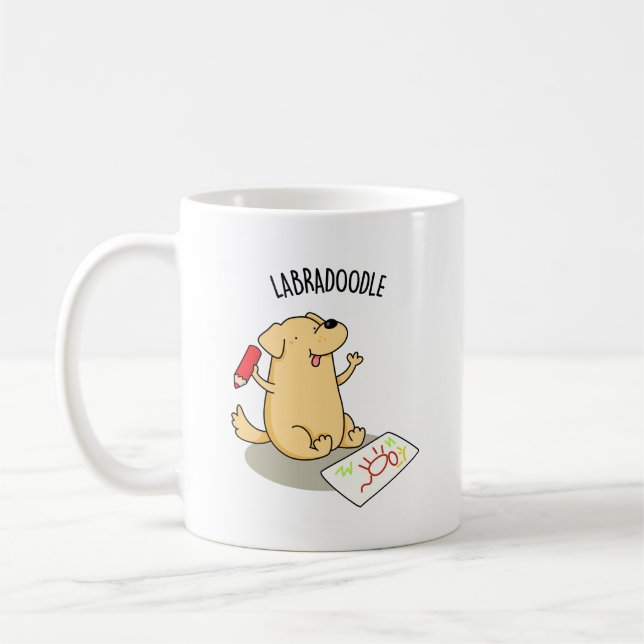 Taza De Café Labradoodle Funny Labrador Perro Pun (Izquierda)