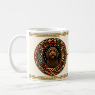 Taza De Café Labradoodle Navidad Perro Personalizado