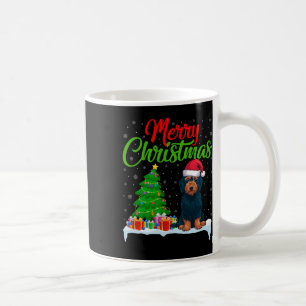Taza De Café Labradoodle Perro Árbol de Navidad Luces Graciosas