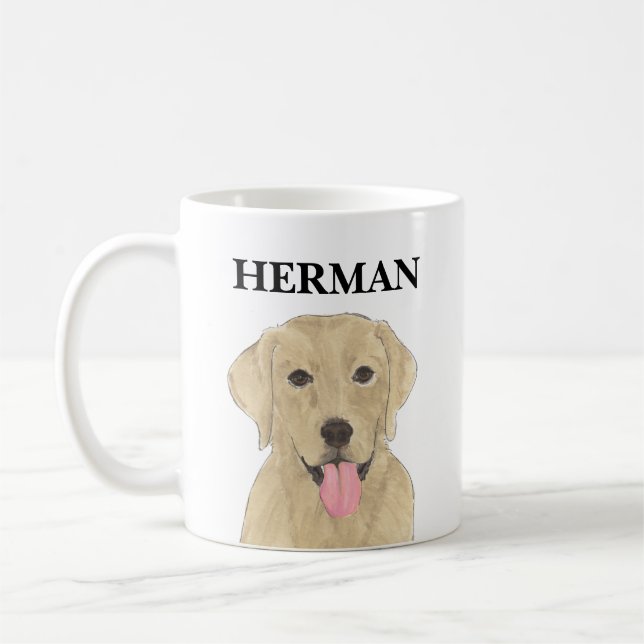 Taza De Café Labrador amarillo personalizado (Izquierda)