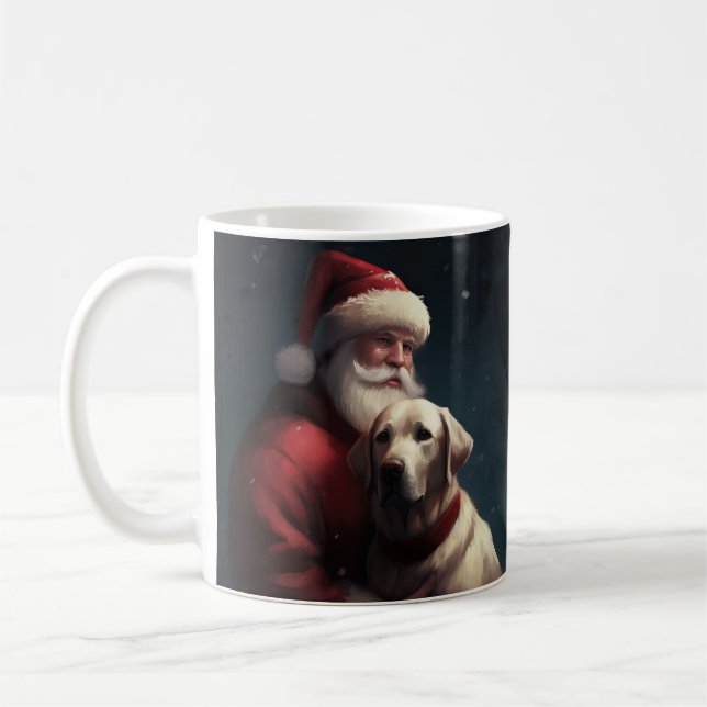Taza De Café Labrador con Navidades festivos de Santa Claus (Izquierda)