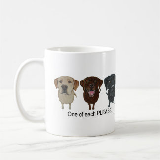 Taza De Café Labrador de chocolate, amarillo y negro