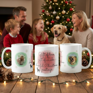Taza De Café Labrador de Navidad en acuarela – Regalo festivo d