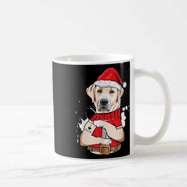 Taza De Café Labrador Dog Santa I Love Mom Tattoo Ugly Christma (Derecha)