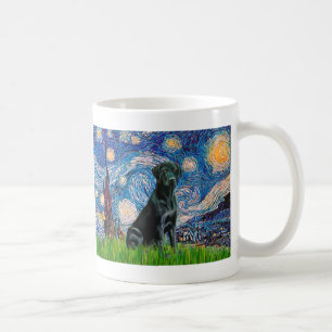 Taza De Café Labrador (negro) - Noche estrellada