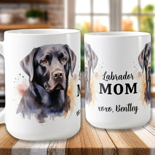 Taza De Café Labrador negro - Perro Día de la Madre - Mamá de p