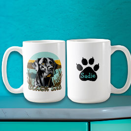 Taza De Café Labrador negro personalizado recuperar texto vinta