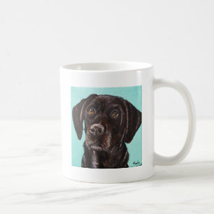 Taza De Café Labrador negro - Pintura de amapola