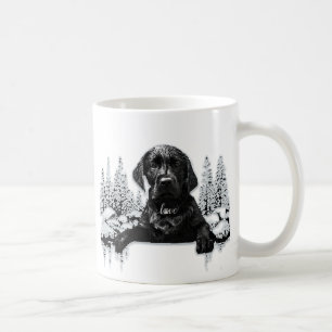 Taza De Café Labrador negro recuperador perrito T-Shirt Pil