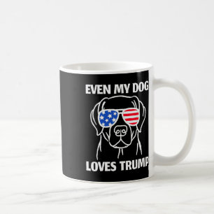 Taza De Café Labrador Perro Sungueras Bandera Estadounidense In