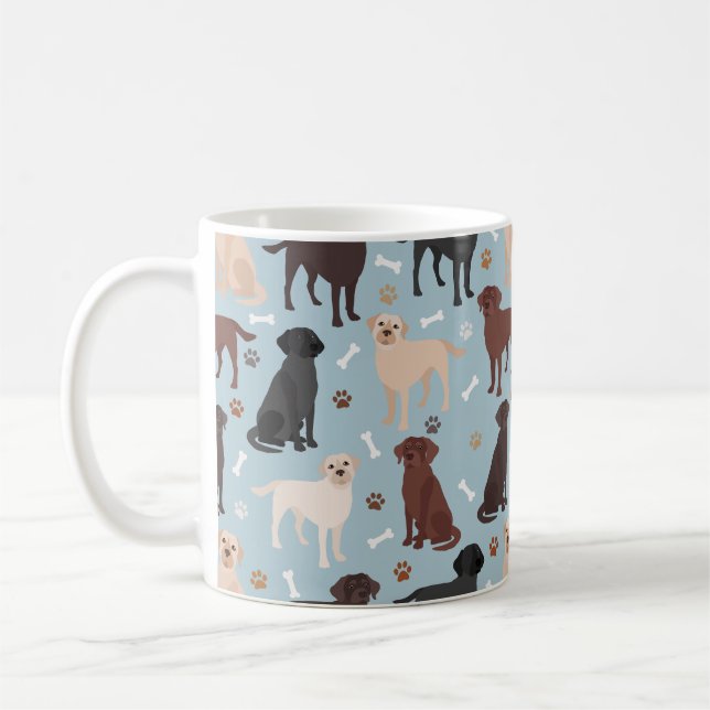 Taza De Café Labrador Recuperador de hojas y huesos (Izquierda)