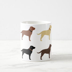 Taza De Café Labrador recuperador de láminas de siluetas de pe