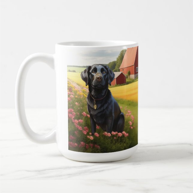 Taza De Café Labrador recuperador en granja (Izquierda)