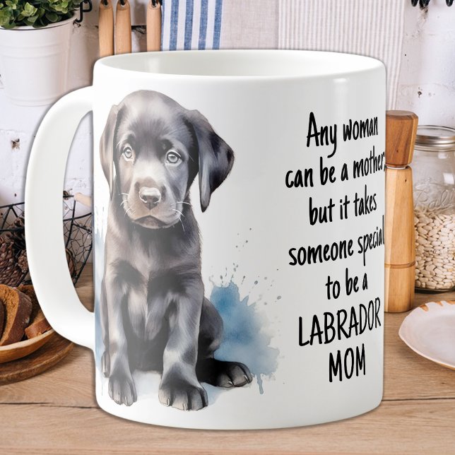 Taza De Café Labrador recuperador mamá perro cachorro (Subido por el creador)